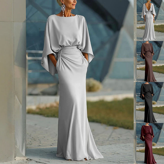 Elegant Backless Mermaid Maxi Dress – Wedding Party