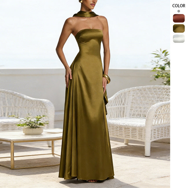 Elegant Strapless Maxi Gown – Prom Evening Party