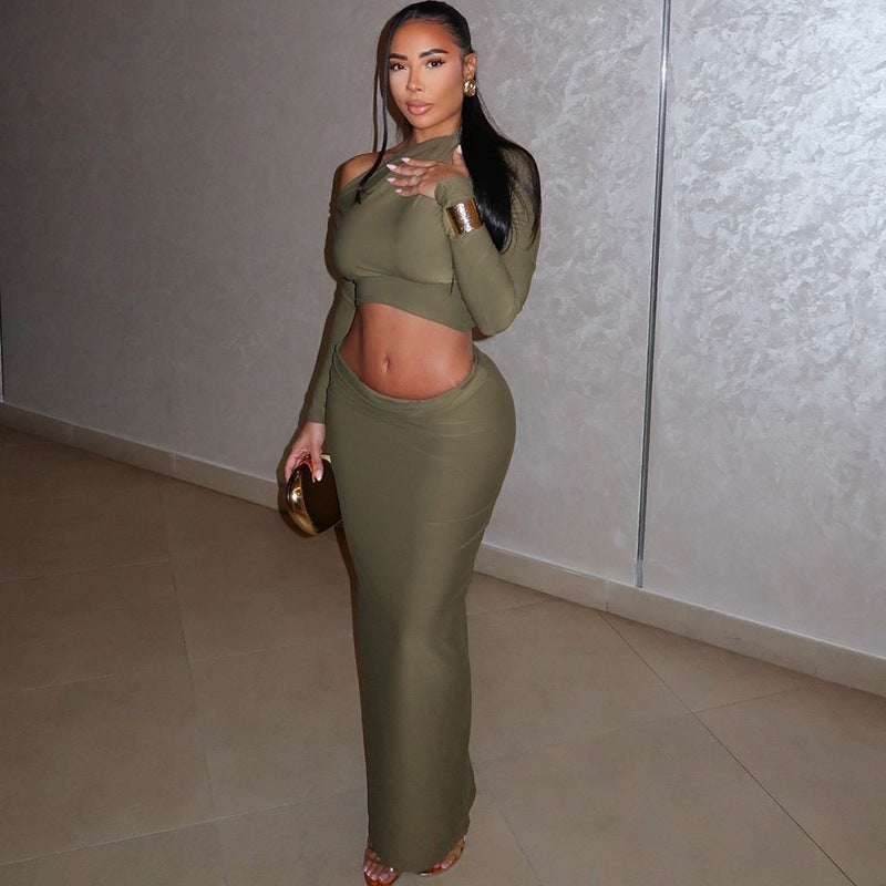 Crop top skirt set