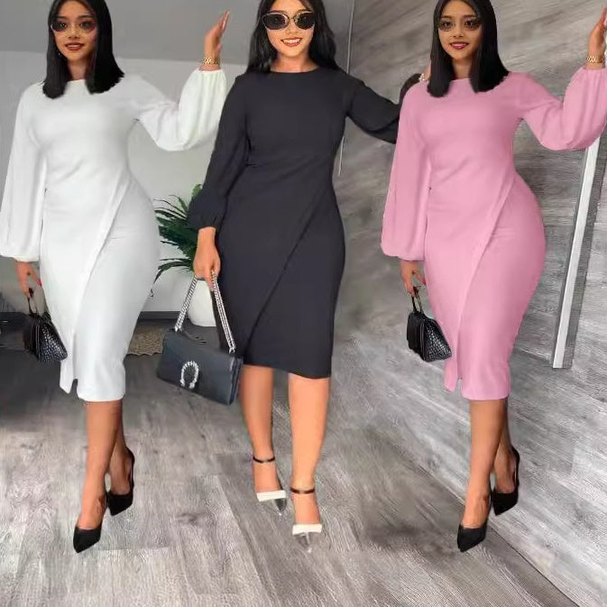Lantern sleeve dress