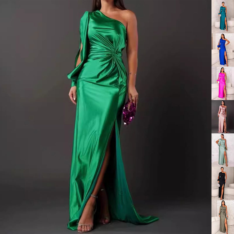 One shoulder maxi dress
