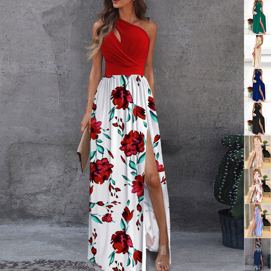 Rose print maxi dress