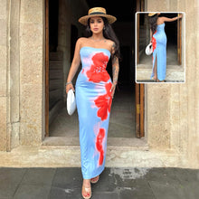 Sexy Strapless Slit Maxi Dress – Summer Party