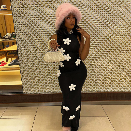 Black floral dress