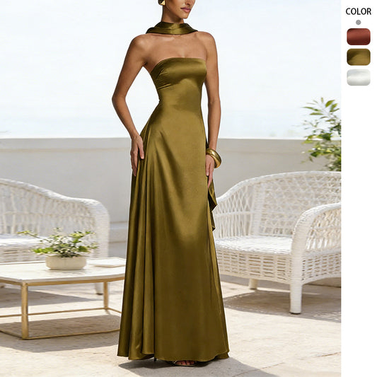 Strapless evening gown