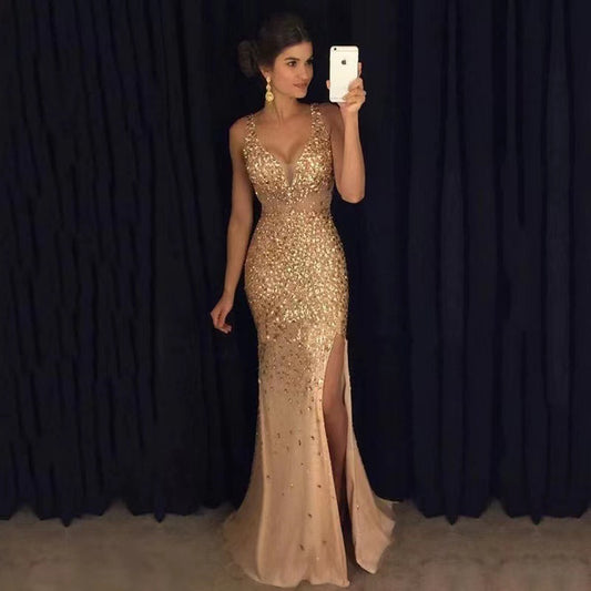 Metallic maxi dress