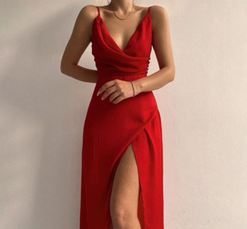 Sexy V-Neck Slit Dress – Summer Date Night Look