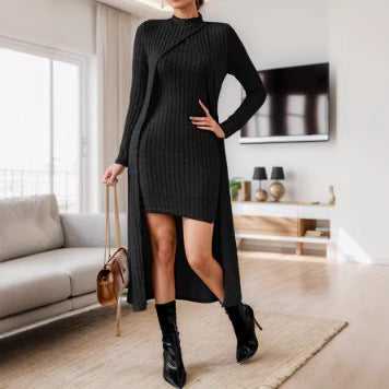 Plus-Size Black Suit Dress – Chic Date Night Midi